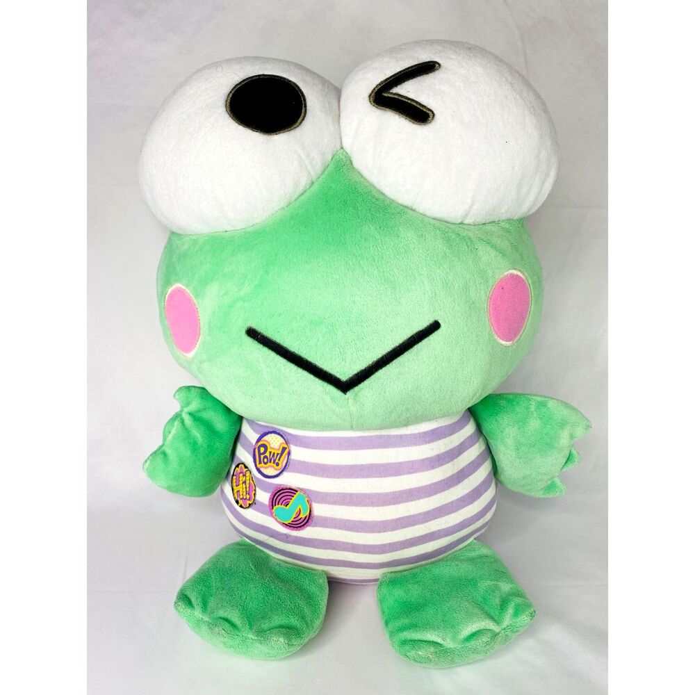Rare htf y2k 2007 vntg Vintage Sanrio Keroppi Frog Music Patch Plush Large